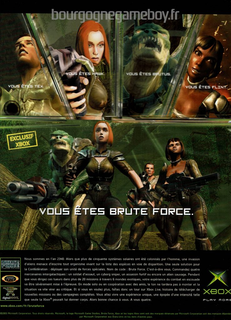 Mad Movies 2003 publicité jeu vidéo Brute Force xbox microsoft